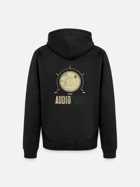 Audiophile - Unisex Premium Organic Zip Hoodie - black
