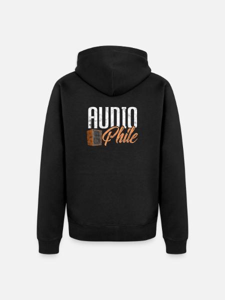 Audiophile - Unisex Premium Organic Zip Hoodie - black
