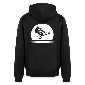 Radball Sport Bike - Unisex Premium Organic Zip Hoodie - black - Back - Nico (187cm)