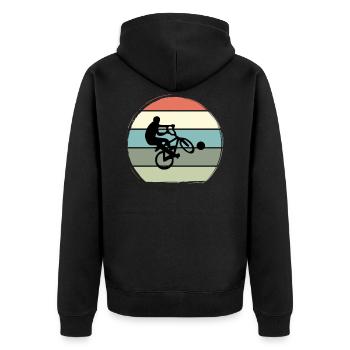 Radball Sport Bike - Unisex Premium Organic Zip Hoodie - black - Back - Nico (187cm)