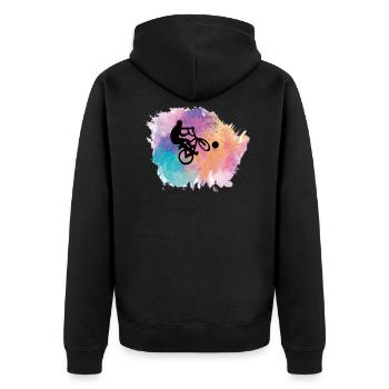 Radball Sport Bike - Unisex Premium Organic Zip Hoodie - black - Back - Nico (187cm)