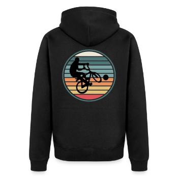 Radball Sport Bike - Unisex Premium Organic Zip Hoodie - black - Back - Nico (187cm)