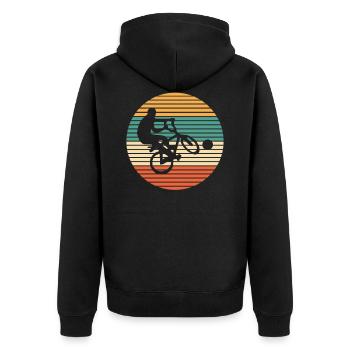 Radball Sport Bike - Unisex Premium Organic Zip Hoodie - black - Back - Nico (187cm)