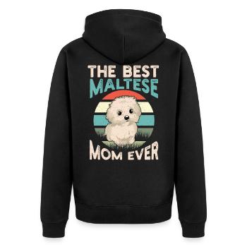 Best Maltese Mom Mama Ever Cute - Unisex Premium Bio Zip Hoodie - Schwarz - Hinten - Nico (187cm)