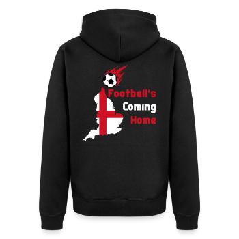 Football is coming home - England Football Fans - Unisex Premium Bio Zip Hoodie - Schwarz - Hinten - Nico (187cm)