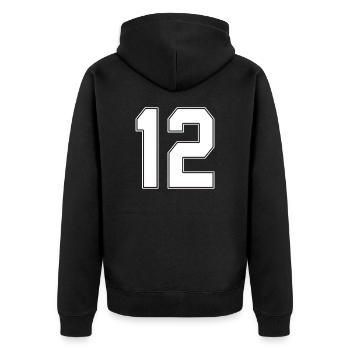 12 years old jersey number 12 - Unisex Premium Organic Zip Hoodie - black - Back - Nico (187cm)