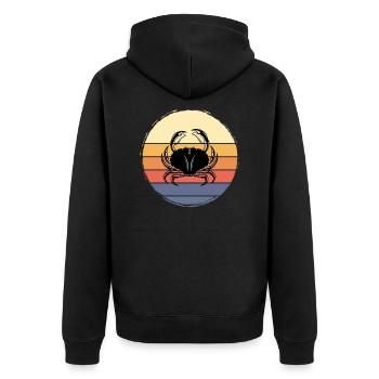 Krebs Sternzeichen Astrologie Sternbild - Unisex Premium Bio Zip Hoodie - Schwarz - Hinten - Nico (187cm)