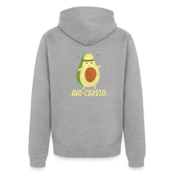 Avocado Cardio - Veste à capuche bio Premium Unisexe - gris chiné - Dos - Nico (187cm)