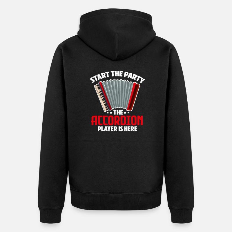 Akkordeon - Unisex Premium Bio Zip Hoodie - Schwarz