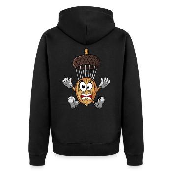 Eichel Fallschirmspringen - Unisex Premium Bio Zip Hoodie - Schwarz - Hinten - Nico (187cm)