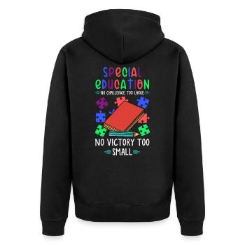 Enseignement spécial enseignants, pédagogie spécialisée - Veste à capuche bio Premium Unisexe - noir - Dos - Nico (187cm)