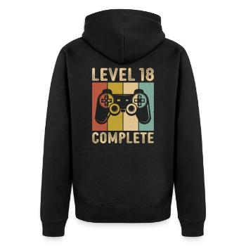 Level 18 Complete t-shirt gamer 18 - Unisex Premium Organic Zip Hoodie - black - Back - Nico (187cm)