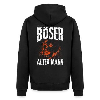 Böser Alter Mann Männer - Unisex Premium Bio Zip Hoodie - Schwarz - Hinten - Nico (187cm)
