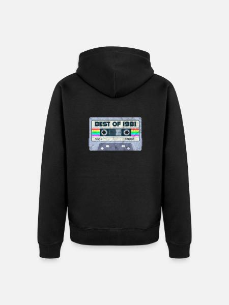 1981 - Unisex Premium Organic Zip Hoodie - black