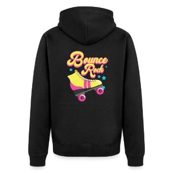 Les années 80 Patins à roulettes - Veste à capuche bio Premium Unisexe - noir - Dos - Nico (187cm)
