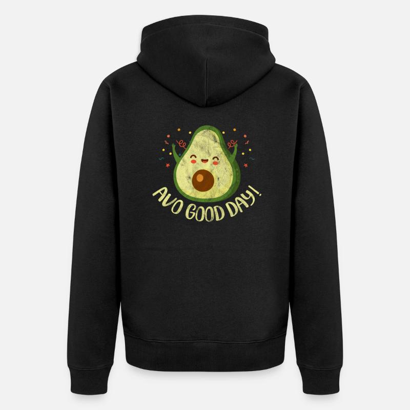 Avocado - Unisex Premium Bio Zip Hoodie - Schwarz