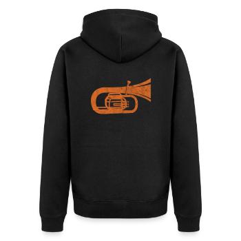 baritone - Unisex Premium Organic Zip Hoodie - black - Back - Nico (187cm)