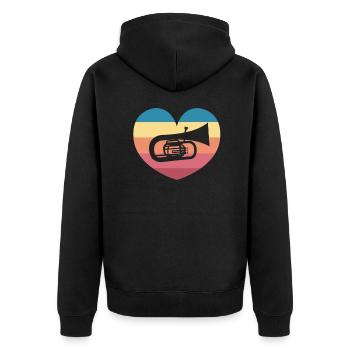 Baritone Baritone Horn Musician Concert Gift - Unisex Premium Organic Zip Hoodie - black - Back - Nico (187cm)