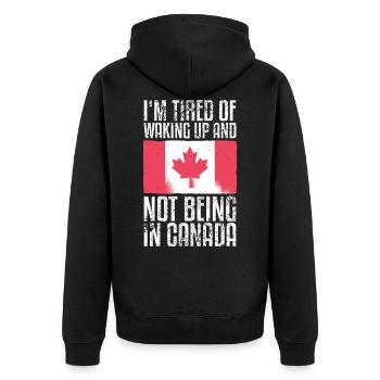 Canada Vacation Love Flag Funny Quotes - Veste à capuche bio Premium Unisexe - noir - Dos - Nico (187cm)
