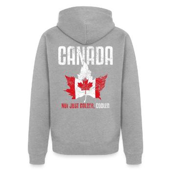 Canadian Funny Quotes Cooler Colder Vintage - Veste à capuche bio Premium Unisexe - gris chiné - Dos - Nico (187cm)