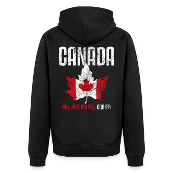 Canadian Funny Quotes Cooler Colder Vintage - Veste à capuche bio Premium Unisexe - noir - Dos - Nico (187cm)