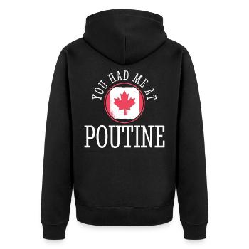 Canada Canadian Poutine Funny - Veste à capuche bio Premium Unisexe - noir - Dos - Nico (187cm)