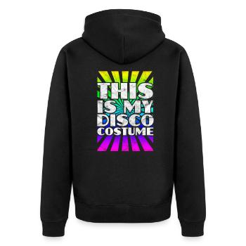 Disco - Unisex Premium Bio Zip Hoodie - Schwarz - Hinten - Nico (187cm)