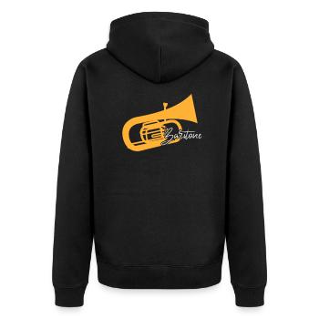 Baritone Baritone Horn Musician Concert Gift - Unisex Premium Organic Zip Hoodie - black - Back - Nico (187cm)