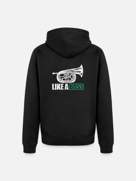 baritone - Unisex Premium Organic Zip Hoodie - black