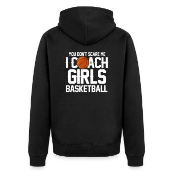 Basketball Coach Basketballer Trainer Geschenk - Unisex Premium Bio Zip Hoodie - Schwarz - Hinten - Nico (187cm)