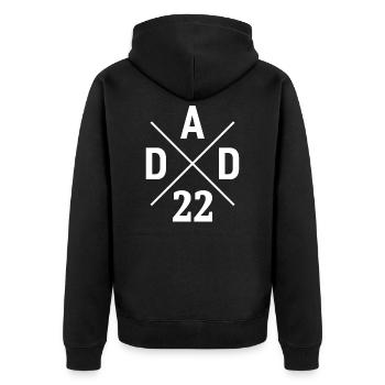 Dad 22 Papa ist 2022 neuer Vater - Unisex Premium Bio Zip Hoodie - Schwarz - Hinten - Nico (187cm)