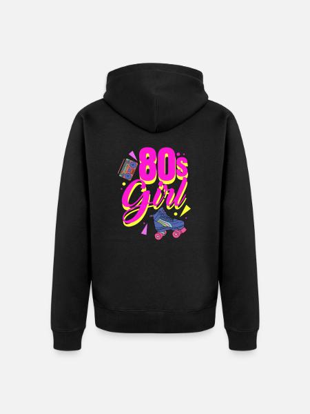 80s - Unisex Premium Organic Zip Hoodie - black