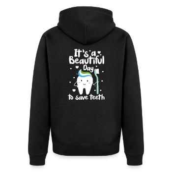 Dentiste Dentiste Dentiste Dentist Dents Cadeau - Veste à capuche bio Premium Unisexe - noir - Dos - Nico (187cm)