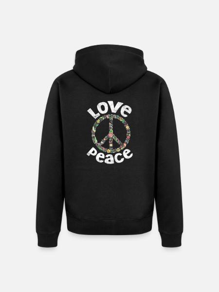 Hippy - Unisex Premium Organic Zip Hoodie - black