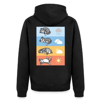 drôle de temps dormant les chats câlins tenue - Veste à capuche bio Premium Unisexe - noir - Dos - Nico (187cm)