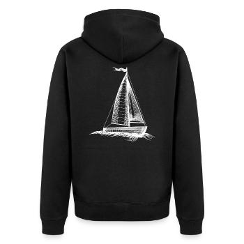 croquis de voile t-shirt voile - Veste à capuche bio Premium Unisexe - noir - Dos - Nico (187cm)