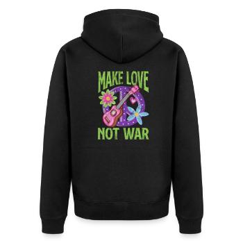 Hippie - Veste à capuche bio Premium Unisexe - noir - Dos - Nico (187cm)