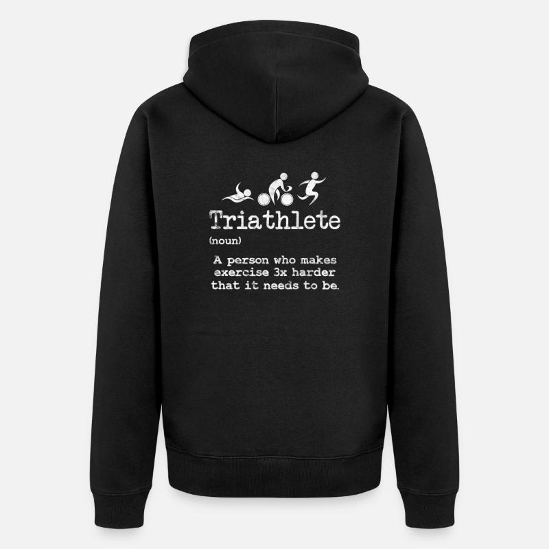 Triathlon - Unisex Premium Bio Zip Hoodie - Schwarz