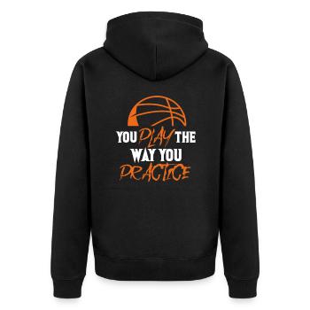 Basket basket-ball Sport Streetball Cadeau - Veste à capuche bio Premium Unisexe - noir - Dos - Nico (187cm)
