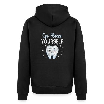 Dentist - Unisex Premium Organic Zip Hoodie - black - Back - Nico (187cm)