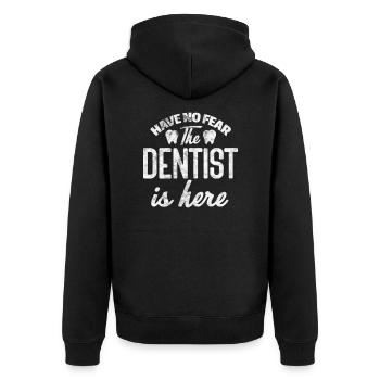 Dentist - Unisex Premium Organic Zip Hoodie - black - Back - Nico (187cm)