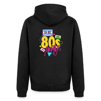 Années 80 - Veste à capuche bio Premium Unisexe - noir - Dos - Nico (187cm)