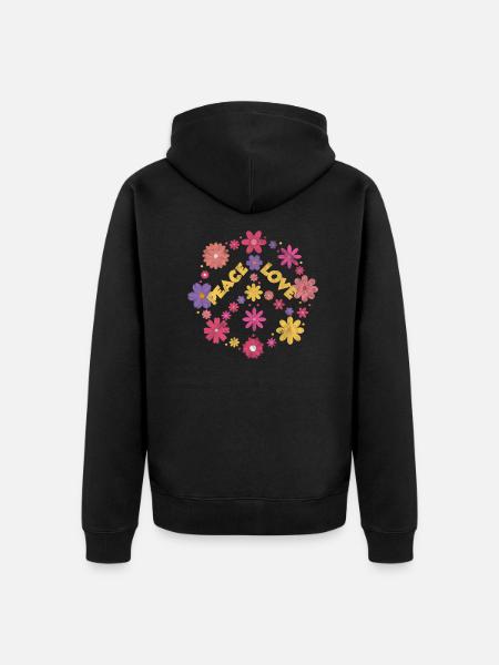 Hippy - Unisex Premium Organic Zip Hoodie - black
