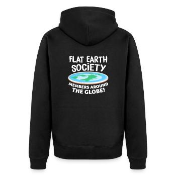 Flat Earth Flat Earth Conspiracy Gift - Unisex Premium Organic Zip Hoodie - black - Back - Nico (187cm)
