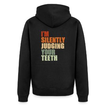 Dentiste Dentiste Dentiste Dentist Dents Cadeau - Veste à capuche bio Premium Unisexe - noir - Dos - Nico (187cm)