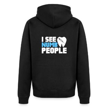 Dentiste Dentiste Dentiste Dentist Dents Cadeau - Veste à capuche bio Premium Unisexe - noir - Dos - Nico (187cm)