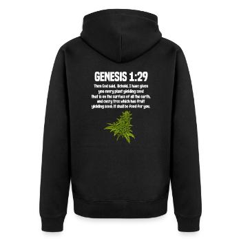La religion du cannabis - Veste à capuche bio Premium Unisexe - noir - Dos - Nico (187cm)