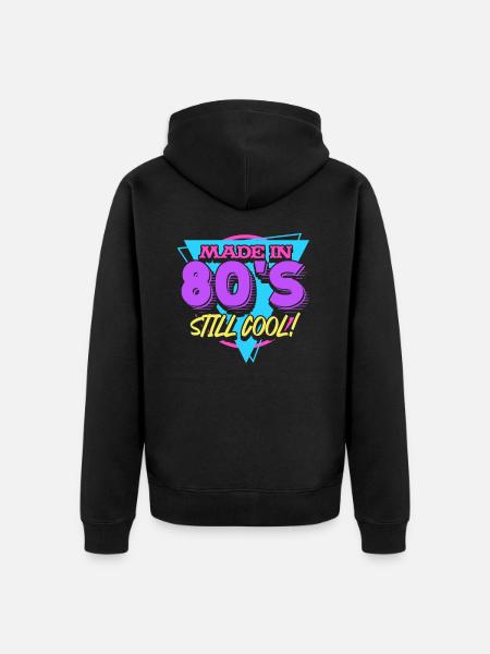 80s - Unisex Premium Organic Zip Hoodie - black
