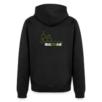 THC - Unisex Premium Bio Zip Hoodie - Schwarz - Hinten - Nico (187cm)