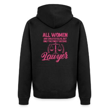 Lawyer - Unisex Premium Organic Zip Hoodie - black - Back - Nico (187cm)